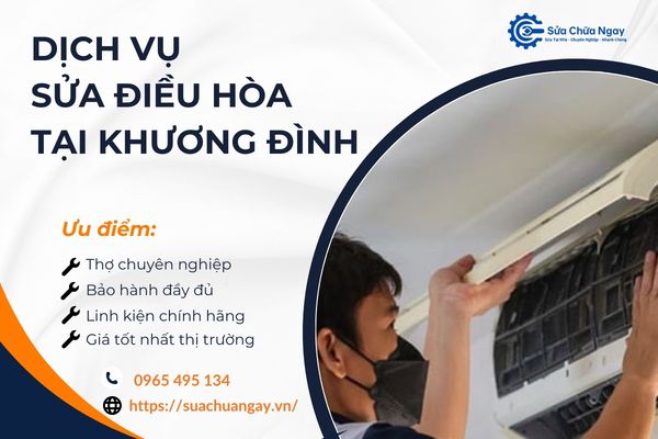 Kỹ thuật viên Sửa Chữa Ngay kiểm tra điều hòa tại nhà ở Khương Đình