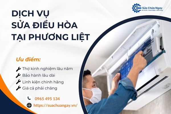 Thợ sửa điều hòa tại Phương Liệt đang kiểm tra và xử lý điều hòa tại nhà khách hàng