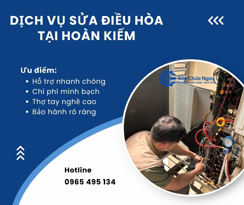 Dịch vụ sửa điều hòa tại nhà uy tín, phục vụ tận nơi, có mặt nhanh sau 15–30 phút của Sửa Chữa Ngay
